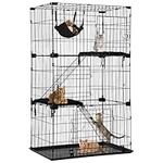 BestPet 3-Tier Cat Cage Enclosre Cat Crate Ferret Cage Cat Kennel Cat Playpen with Free Hammock 3 Cat Bed 3 Front Doors 2 Ramp Ladders Perching Shelves,67 inches