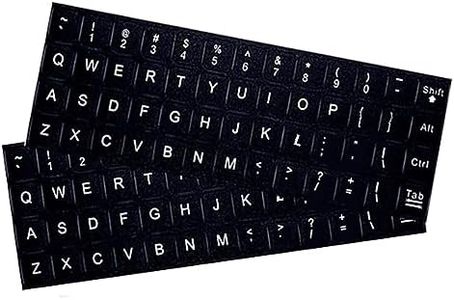 Universal English Keyboard Stickers, 2Pack Keyboard Stickers, Computer Keyboard Stickers, White Background and Black Big Lettering, Stickers for Computer Laptop Notebook Desktop