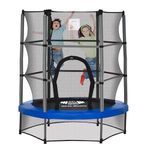 FK Sports 40”/48” Foldable fitness Trampoline, Mini Rebounder with Adjustable U or T Bar Foam Handle For Kids Adults Fitness Body Exercise Max Load 140kg