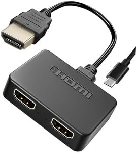 Cyberguys! HDMI Splitter 1 in 2 Out, 4K HDMI Hub 2.0 Video Duplicator with 2.5ft USB Power Cable and Adapter, Supports 4K@30Hz UHD for TV, Monitor, Projector, PS4, Xbox, Blu-Ray – Mirror Mode Only