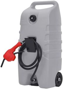Garvee 15 Gallon Gas Can, Fuel Caddy with Pump, Fuel Transfer Tanks with 10 FT Delivery Hose Diesel Fuel Can for Cars, Lawn Mowers, Boats,Medium, Gray