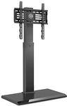 FITUEYES TV Floor Stand with 25mm Iron Base for 27-65 Inch TV, Universal Tall TV Stand with Swivel Mount, Height Adjustable Holds 40kg Black