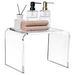 Navaris Acrylic Stool - Clear Shower & Bath Chair - Plastic Bench Ideal for Bathroom and Toilet - Step Stools to Sit in Shower - Versatile Modern Design - Stable and Non-Slip