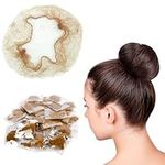 Dokpav 50PCS Hairnet Caps, Invisible Nylon Sleep-In Hair Net, Elastic Edge Hair Net Cap, Reusable Elastic Invisible Hairnets Hair Bun Nets Cap Holder for Girls Women Kids Ballet Dancer(Light Brown)