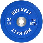 HulkFit Olympic 2-Inch Rubber Bumper Plate with Stainless Steel Insert, Blue