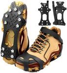 SYNYOUR Crampons, Ice Grips for Shoes and Boots, Silicone Stainless Steel Ice Cleats for Winter Hiking Walking Climbing Ice Fishing, Grippers Shoe Spikes Grips Traction, Unisex Snow Grips, S