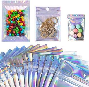 100 PCS Foil Pouch Bag Mylar Zip Lock Bags Resealable Food Storage Smell Proof Bag Foil Pouch Bags Flat Ziplock Bag Packaging Pouch (7.5x12cm)