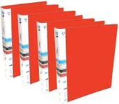 SPS Ring Binder File A4 File Folder Ring File for Projects, Certificate, Documents (Red, Pack of 8)