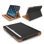 MOFRED® Black & Tan Apple iPad Air (Released 2013) Executive Leather Case-Voted by "The Daily Telegraph" as #1 iPad Air Case! (For iPad Models A1474,A1475 and A1476)