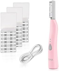 SPA SCIENCES - SIMA Patented Dermaplane Razor for Women Face – Painless 2-in-1 Facial Exfoliation & Peach Fuzz Hair Removal – Anti-Aging – 3 Speeds – Rechargeable – 19 Weeks Treatment