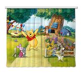 Disney Curtains, 3D Photo Print, Fabric, Multicolor, 180 x 160 cm/ 71 x 63 inches