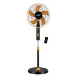 V-Guard Esfera 5 Blade Pedestal Fan With Remote Control | Three Fan Speed Modes | 100% Copper Synchronous 1300 RPM Motor | CRNO Lamination For Optimum Energy Use | Orange Black | 40 cm (400mm)