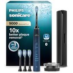 Philips Sonicare DiamondClean 9000 Electric Toothbrush, Special Edition, Sonic Toothbrush with App, Pressure Sensor, 4 Brushing Modes, 3 Intensity Levels, Charging Stand, Aquamarine, Model HX9911/89
