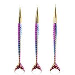 Shivexim Nail Brush Design-White Stripes Fishtail Style Gradient Pen Design Drawing Tip