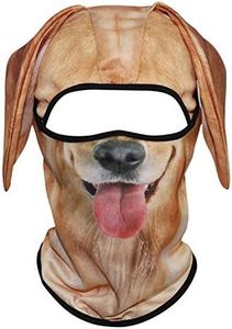 WTACTFUL 3D Animal Ears Balaclava Windproof Face Mask Cover Protection for Music Festivals Raves Halloween Party Riding Skiing Snowboarding Snowmobile Golden Retriever MSS-01