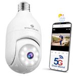 SYMYNELEC 5GHz/2.4GHz Light Bulb Security Camera Outdoor Waterproof, 5G Dual Band Wireless WiFi Light Socket Security Camera, 2K 4MP Smart Cam with Color Night Vision Human Motion Detection IP65 Alexa