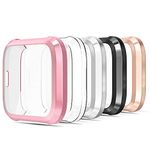 Simpeak Case Compatible with Fitbit Versa Lite [5 Pack], Soft TPU Plated Screen Protector Bumper Frame Cover Replacement for Versa Lite, Full Protection, Flexible [All-Around]