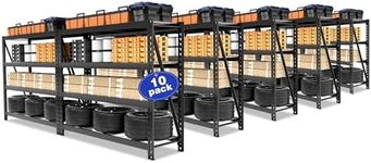 WORKPRO 68" Ultra Wide 4-Tier Metal Garage Shelving Unit, 68"W x 24"D x 65"H, 7200 LBS Capacity, Heavy Duty Storage Utility Rack, Industrial Adjustable Shelves for Shop Warehouse Basement, Pack of 10