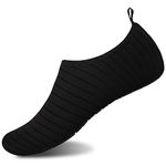 WateLves Womens and Mens Kids Water Shoes Barefoot Quick-Dry Aqua Socks for Beach Swim Surf Yoga Exercise, Tw.black, 12-13 Women/11-12 Men