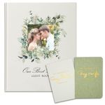 Vienrose Wedding Guest Book Set with 2 Vow Books and A Guest Book,Sign-in Book Personalized Linen Guestbook Polaroid Guest Book Wedding Reception Registry Book