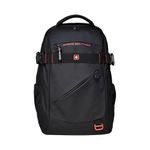 Swiss Military Ghost-X 30L Unisex Laptop Travel Backpack for 15.6-Inch Laptops – with Luggage Strap, Detachable Key Ring, Anti-Theft Pocket, Expandable Bottle Pocket for Office and College Use