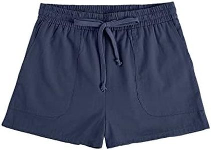 Imily Bela Girls Shorts Kids Casual Summer Drawstring Elastic Waist Short Pants with Pockets Navy