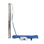 SHYLIYU Submersible Pumps 2.5" OD Pipe 220V/60HZ 0.75KW 1HP Stainless Steel 1" Outlet Submersible Bore Pump Deep Well Pump with Control Box for Farm Irrigation