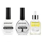 JODSONE 16.5ml Nail Dehydrator and Nail Primer with Cuticle Oil Set Ideal for Salon & Home Use, Removes Moisture for Strong Nail Adhesion, Natural Cuticle Oil for Nourished Nails Essential Manicure Mu