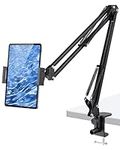 Tablet Stand, Foldable Tablet Holder for Bed - 360° Flexible&Adjustable Tablet/Phone Mount Clamp Desk for 2022 iPad Pro 12.9, 11, 10.5, 9.7, iPad Air mini 2 3 4 5 6, Tab, Switch, 4.7-12.9" Devices