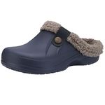 Beslip Classic Fur Lined Clog Waterproof Winter House Slippers for Women, Grey Women Size 9.5-10.5