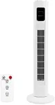 Antarctic Star Tower Fan Oscillating Fan Quiet Cooling Remote Control Powerful Standing 3 Speeds Wind Modes Bladeless Floor Fans Portable Bladeless Fan for Children Bedroom Home Office (White, 35")