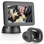 GEARCELL Baby Car Camera HD 1080P Baby Mirror with 4.3'' Display for Rear Seat, Backseat Monitors with Night Vision Function, Wide View Angle, Rear Facing Seat Safety Mirror Kit