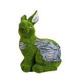 Sharpex Rabbit Shape Garden Animal Statue/Lawn Yard Art Sculpture Decorations, Indoor/Outdoor Art Lawn Ornaments Garden Gnome Sculpture for Patio, Yard or Lawn (Artificial Grass)