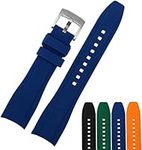 Strapseeker Dexter Top Grade Silicone Curved Lug End Watch Strap- Watch Bands For Men & Women -Waterproof Rubber Bracelet for Sports & Dive Watches-Replacement for Tudor, Omega & Seiko Watches Black, Blue, Orange, Green (20mm, Blue)