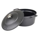 Viking Culinary Viking Enamell Cast Iron, 7 Quart Dutch Oven, 40351-0327, Charcoal