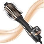 Hot Air Hair Dryer Brush - One-Step Blow Dryer Brush with Display Screen, Fast Drying, Volumizing, Styling, Straightening, Slightly Waving, Professional Hot Air Brush Suitable All Hair Types