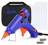 ilauke Hot Glue Gun for Crafting, Hot Stick Glue Gun Kit with 60pcs Sticks & Carrying Case & Finger Caps, 20W Mini Glue Gun for DIY Craft Home Repairs, Heat Up Quickly