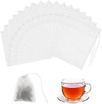 300 Pcs Tea Filter Bags, YEESON Disposable Empty Tea Bags White Cotton Drawstring Sealed Filter Tea Bags for Tea, Coffee, Herbs, Spices, Soup Flavour Packs Etc Plain Fine Fabric Drawstring ba