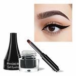 PHOERA GEL EYELINER LONG LASTING WATERPROOF SMUDGE PROOF 24H MAKEUP 10 SHADE UK (202 BLACK)