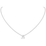 925 Sterling Silver Necklace Small Dainty Initial Necklace Silver Letter A Necklace Initial Hypoallergenic Necklace for Women