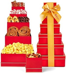 On Occasion Grand Gift Tower – 6-Tier Festive Deluxe Tower Gourmet Mother’s Day Gift Basket – Chocolate, Nuts & Candy Assortment – Gift Basket for Family, Friends, Corporate & Birthday