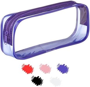 Soul Projekt Violet Trousse Transparente Scolaire, Rentrée Scolaire, Bureau, Papeterie, Pochette de Maquillage de Voyage, Trousse de Toilette Portable, Cosmétique, PVC, Pencil Case Purple x 1