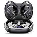 hadbleng Wireless Earbuds, New Bluetooth 5.3 Headphones with ENC Mic, Wireless Earphones Sports Earhooks Over Ear Buds, LED Display, 48Hrs Playtime, IP7 Waterproof Earphones for Workout Running