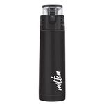 Milton Atlantis 600 Thermosteel Insulated Water Bottle, 500 ml, Black | Hot and Cold | Leak Proof | Office Bottle | Sports | Home | Kitchen | Hiking | Treking | Travel | Easy to Carry | Rust Proof