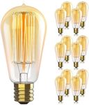 Vintage Incandescent Edison Light Bulbs 60W (12 Pack)- E26/E27 Base 2100K Dimmable Decorative Lightbulbs - ST58 Style Warm Light - Antique Squirrel Filament Vintage Light Bulb for Outdoor and Indoor