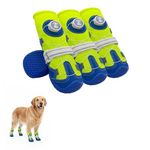 HUAFLY Dog Shoes for Large Dogs - Breathable Mesh Puppy Booties with Anti-Slip Sole, Paw Protectors for Hot Pavement Winter Snow Hiking Outdoor Walking with Reflective Straps (SIZE 2)
