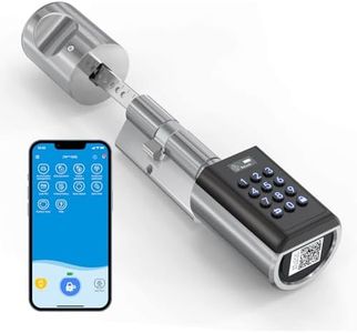 RUILON Serrure a code - IP65 Serrure connectee porte entree APP déverrouillage bluetooth, Installation facile Serrure intelligente, 40x30 Cylindre réglable pour une épaisseur de porte de 50-100 mm