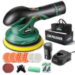 BATOCA Cordless Polisher for Car Detailing with 1pc 12V Lithium Rechargeable Battery Brushless Polisher with Variable Speed, 2.0Ah Portable Wireless Auto Buffer Kit for Polishing Sanding