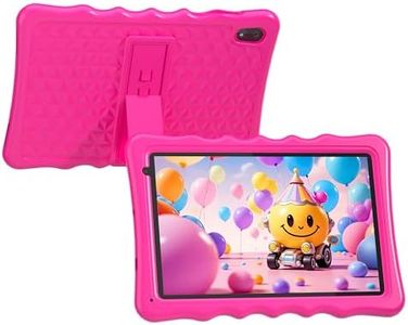 BYYBUO Kids Tablets 10.1 inch Android 13 for Children, Quad-Core Processor,4GB RAM + 32GB ROM, WiFi, 1280 x 800 HD/Dual Camere/Bluetooth, With Case & Parental Control App (Pink)