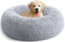 YOJOGEE Calming Donut Dog Bed for Medium Small Dogs Cats, Fluffy Anti Anxiety Dog Beds Washable Puppy Bed Non-Slip Plush Cuddler Warming Round Faux Fur Pet Bed